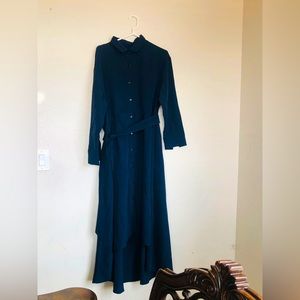 Women elegant belted maxi dress